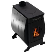 Печь воздухогрейная «Сибирячка 6 до» (до 100 м.куб.) с кожухом из нерж, со стеклом