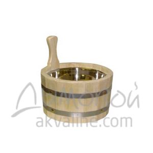 Ушат 3,5л липа с нерж. вкладкой КАМ 06