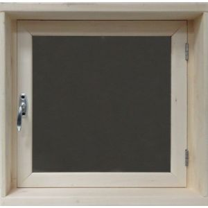 Окно банное 300*300 липа (2стекла) бронза мат