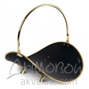 Дровница Н101РВS-19"(черная с полированной латунью)630051