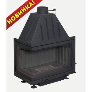 Топка Экокамин АЛЬФА 700LB два стекла левая с черным шамотом