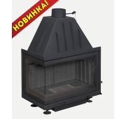 Топка Экокамин АЛЬФА 700LB два стекла левая с черным шамотом