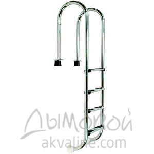 Лестница  4 ступ. с накладкой,MURO, нерж. AISI-304