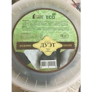 МИКС Дуэт колотый: Кварц  (10кг)+долерит (10кг.) Ведро