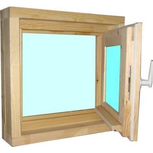 Окно банное 400*400 липа (2стекла) стеклопакет