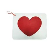 Коврик «Сердце» ПЭ бело-красный