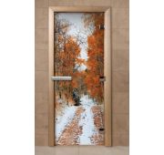 Дверь Cтеклянная 1900*700 «Осень» фотопечать 3п 8мм правое открывание