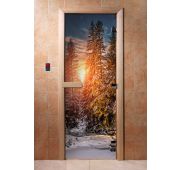 Дверь Cтеклянная 1900*700 «Зима-2» фотопечать 3п 8мм правое открывание