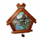 ЧАСЫ ДОМИК «В БАНЬКЕ» липа мореная