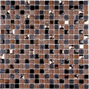 Мозаика стеклянная Crystal Brown (300*300) 8*15*15