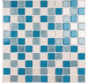 Мозаика стеклянная Shine Blue (300*300) 4*25*25