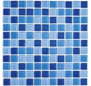 Мозаика стеклянная Blue wave-1 (300*300) 4*25*25