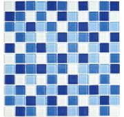 Мозаика стеклянная Blue wave-3 (300*300) 4*25*25