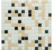 Мозаика MIX17 стекло чер-бел-кор (бумага) (20*20*4) 327х327