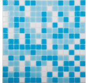 Мозаика MIX2 стекло бело-сине-голубой (сетка) (20*20*4) 327*327
