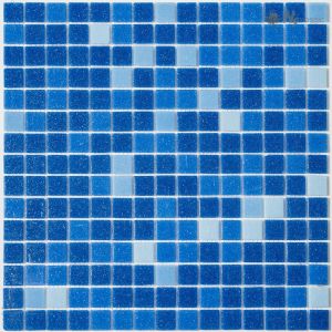 Мозаика MIX21 стекло синий (сетка) (23*23*4) 327*327