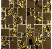 Мозаика МS-612 металл стекло (15*48*6) 300*300