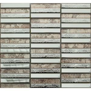 Мозаика МS-621 металл стекло (15*98*8) 300*300
