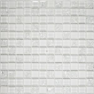 Мозаика стеклянная WHITE CRUSH (300*300) 6*23*23